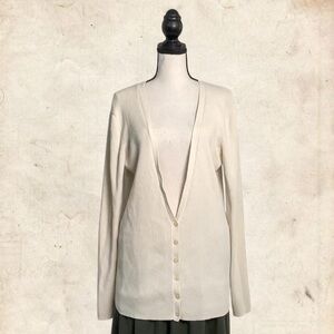 Moda International Cream Button-Up Cardigan